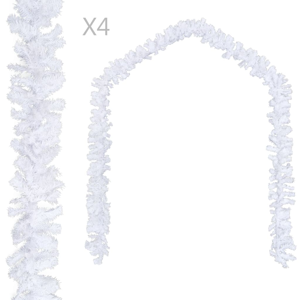 vidaXL Ghirlande de Crăciun, 4 buc., alb, 270 cm, PVC vidaxl.ro