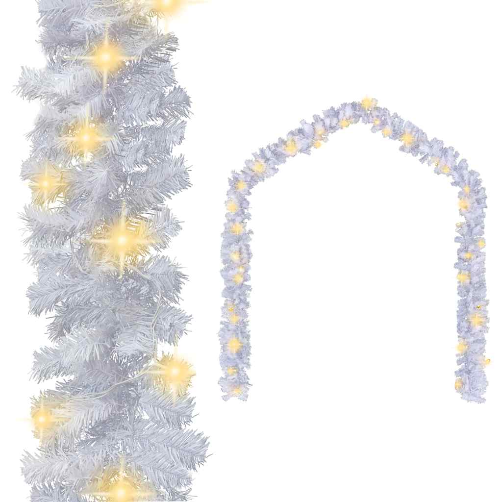 vidaXL juleguirlande med LED-lys 5m hvid