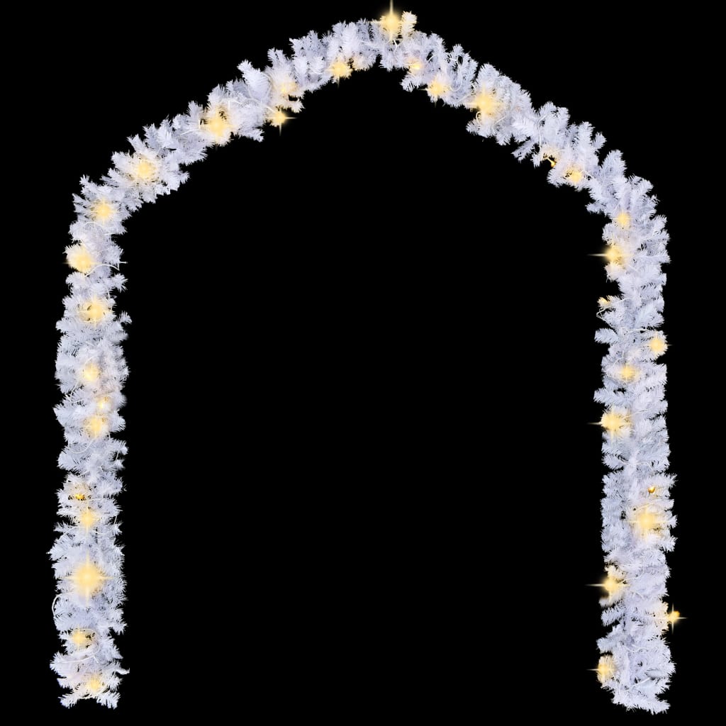 vidaXL Christmas Garland with LED Lights 393.7" White