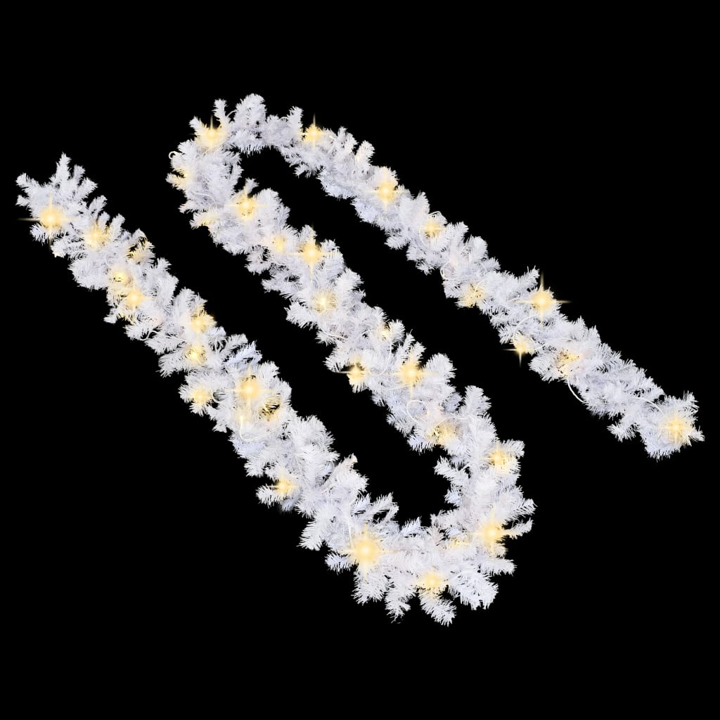 vidaXL Christmas Garland with LED Lights 393.7" White