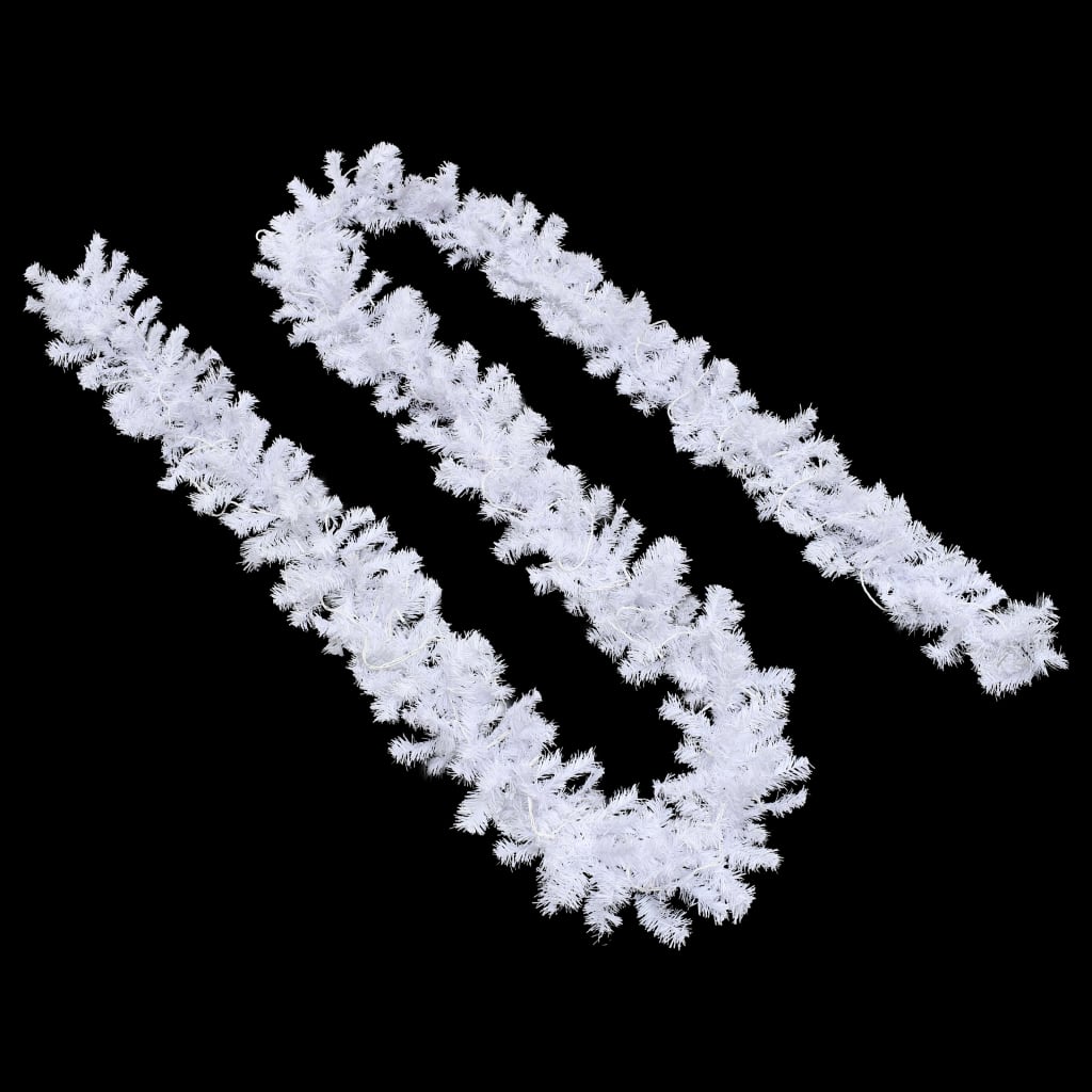 vidaXL Christmas Garland with LED Lights 787.4" White