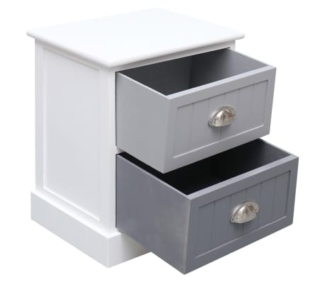 vidaXL Nattbord gr&aring; 38x28x45 cm keisertre