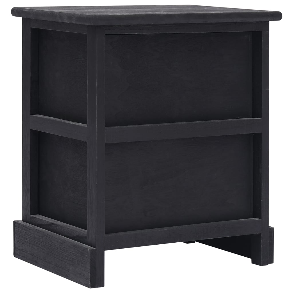  Nočný stolík, čierny 38x28x45 cm, drevo paulovnie