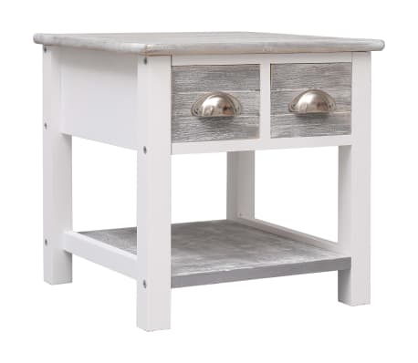 Vidaxl Side Table Grey 40x40x40 Cm Paulownia Wood Vidaxl Co Uk