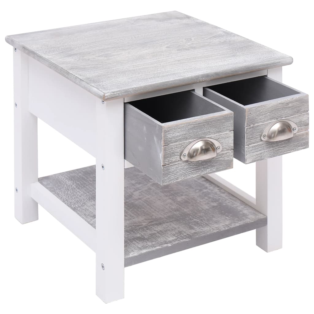  Príručný stolík sivý 40x40x40 cm drevo paulovnie