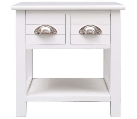 vidaXL Table d'appoint Blanc 40x40x40 cm Bois de Paulownia