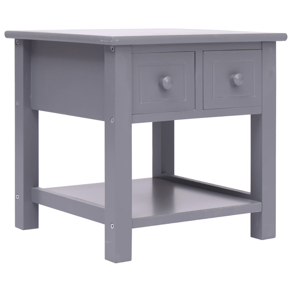 Odkládací stolek šedý 40 x 40 x 40 cm dřevo pavlovnie
