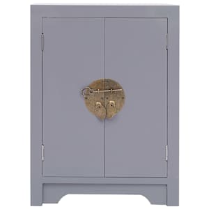 vidaXL Κομοδίνο Γκρι 38 x 28 x 52 εκ. από Ξύλο Παυλώνιας