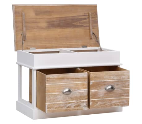 vidaXL Paulownia Holz Flurbank Sitzbank Sitztruhe Bank Holzbank