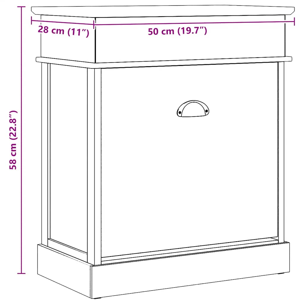 Omarica za čevlje siva 50x28x58 cm les pavlovnije - slika 10