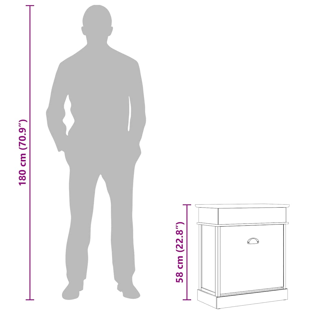 Omarica za čevlje siva 50x28x58 cm les pavlovnije - slika 11