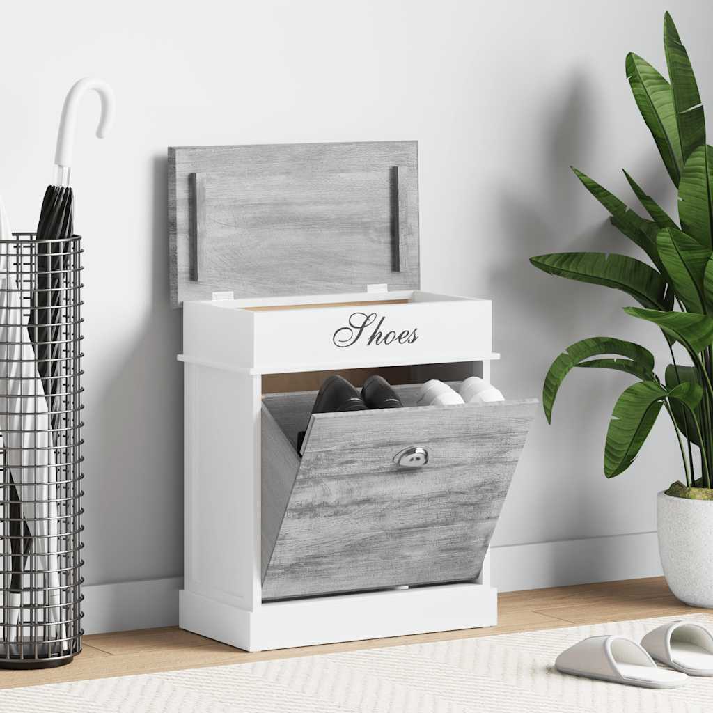Omarica za čevlje siva 50x28x58 cm les pavlovnije