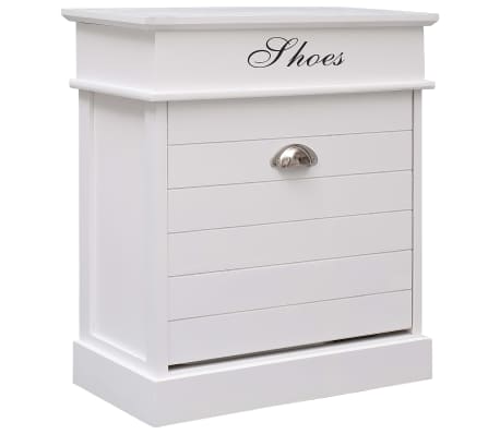 vidaXL Mueble zapatero de madera de Paulownia blanco 50x28x58 cm