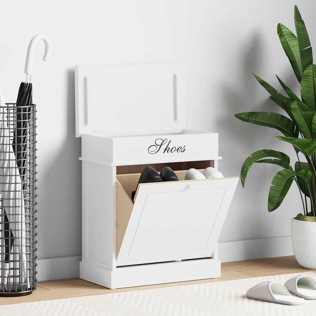 Schoenenkast 50x28x58 cm paulowniahout wit