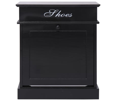 vidaXL Skoskap svart 50x28x58 cm keisertre