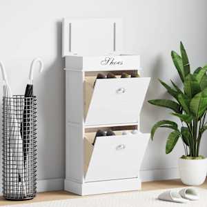 Omarica za čevlje bela 50x28x98 cm les pavlovnije