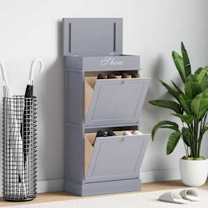 Omarica za čevlje siva 50x28x98 cm les pavlovnije