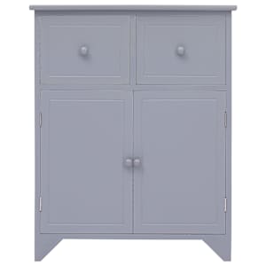 vidaXL Šoninė spintelė, pilka, 60x30x75cm, paulovnijos mediena