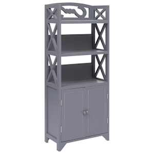 vidaXL vannitoakapp, hall, 46 x 24 x 116 cm, Paulownia puit