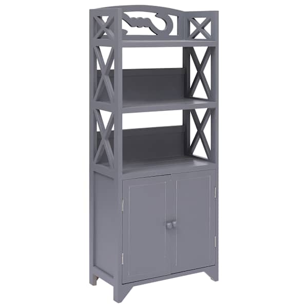 vidaXL vannitoakapp, hall, 46 x 24 x 116 cm, Paulownia puit