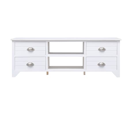 vidaXL Mueble para TV de madera de Paulownia blanco 115x30x40 cm