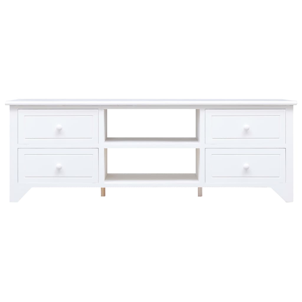 vidaXL TV Cabinet White 115x30x40 cm Paulownia Wood