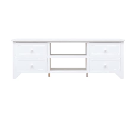 vidaXL Mueble para TV madera Paulownia blanco 115x30x40 cm