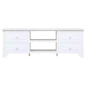 vidaXL Televizoriaus spintelė, balta, 115x30x40cm, paulovnijos med.