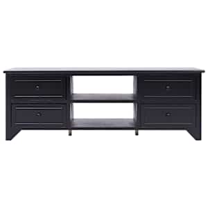 vidaXL Televizoriaus spintelė, juoda, 115x30x40cm, paulovnijos med.