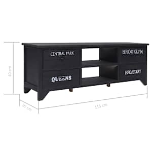 TV stolek černý 115 x 30 x 40 cm dřevo - obrázek 7