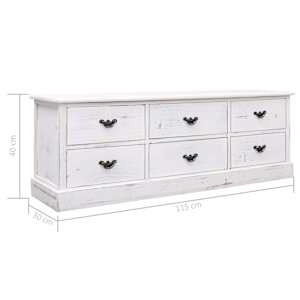 Lavice do předsíně bílá s patinou 115 x 30 x 40 cm dřevo - obrázek 7