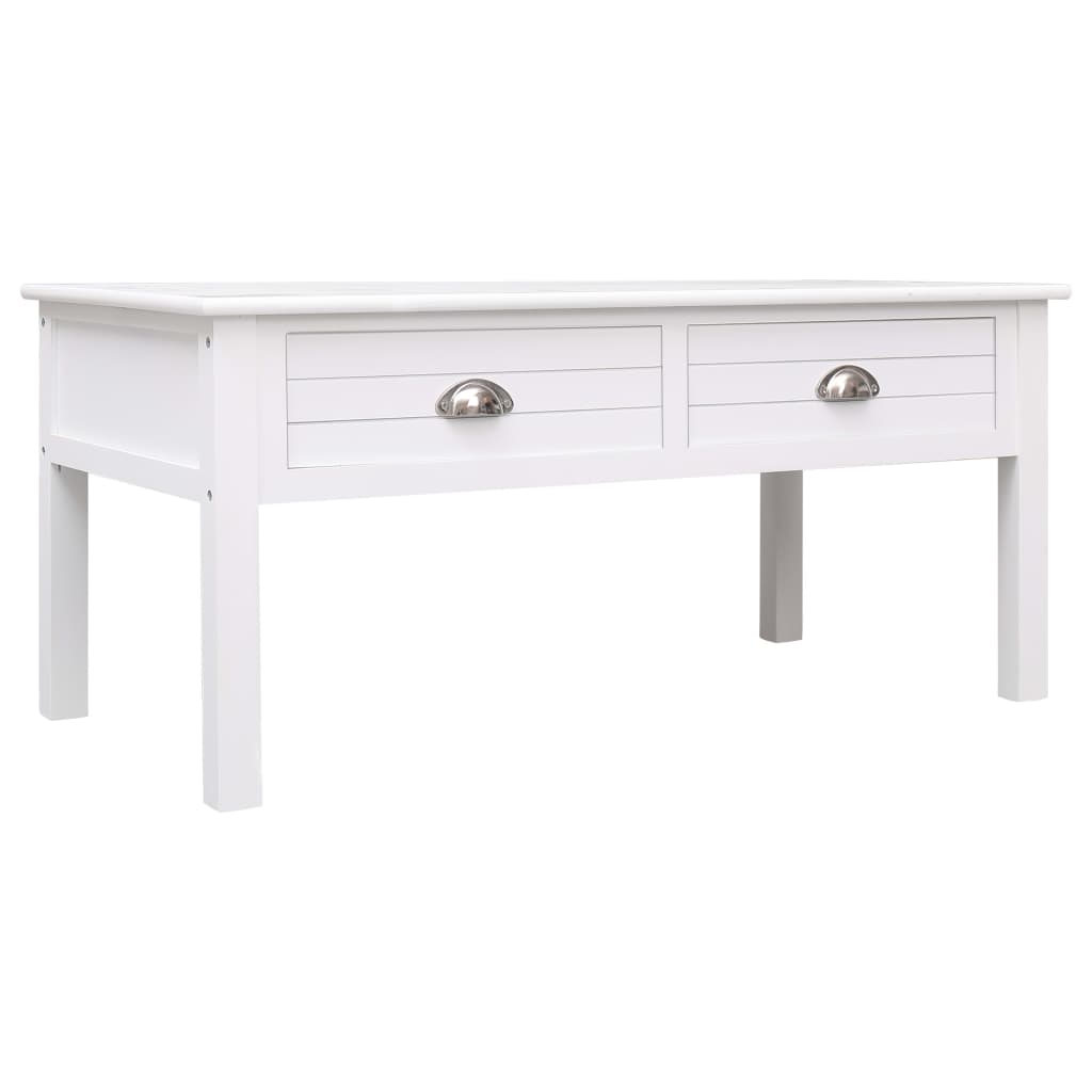 vidaXL Mesa de centro de madera blanco 100x50x45 cm