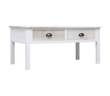 vidaXL Coffee Table White and Natural 100x50x45 cm Wood