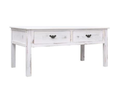 vidaXL Table basse Antique Blanc 100 x 50 x 45 cm Bois