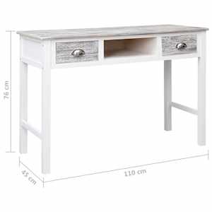 Psací stůl šedý 110 x 45 x 76 cm dřevo - obrázek 8