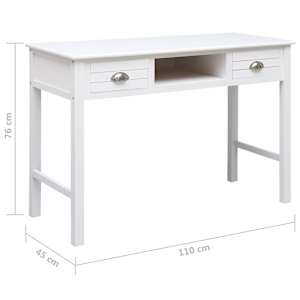 Psací stůl bílý 110 x 45 x 76 cm dřevo - obrázek 9