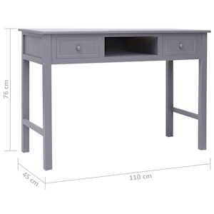 Psací stůl šedý 110 x 45 x 76 cm dřevo - obrázek 9