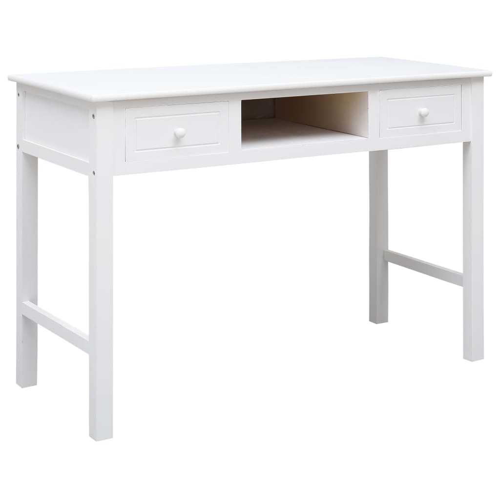 Writing Desk White 110x45x76 cm Wood