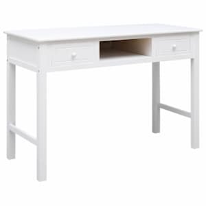 vidaXL kirjutuslaud, valge, 110 x 45 x 76 cm, puit