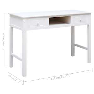 Psací stůl bílý 110 x 45 x 76 cm dřevo - obrázek 9