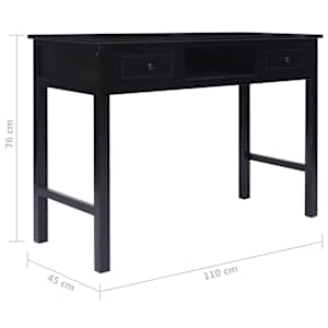 Psací stůl černý 110 x 45 x 76 cm dřevo - obrázek 9