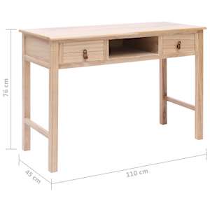 Psací stůl přírodní 110 x 45 x 76 cm dřevo - obrázek 9
