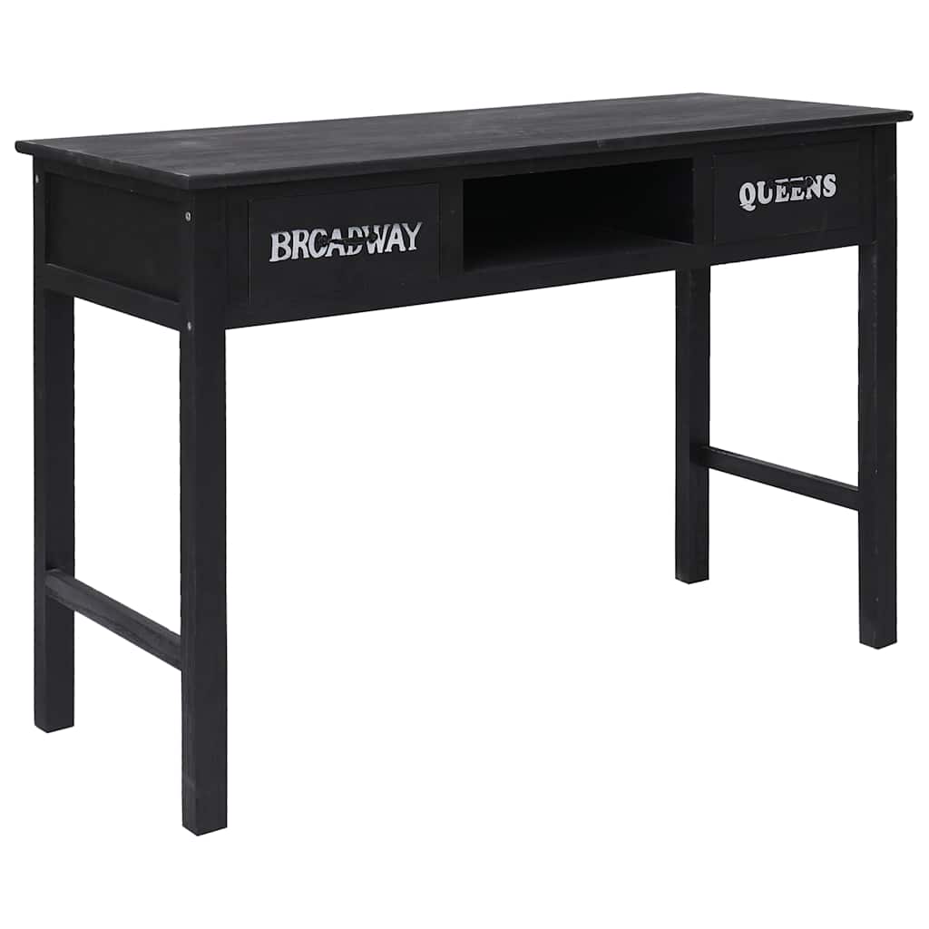 vidaXL Avlastningsbord svart 110x45x76 cm trä