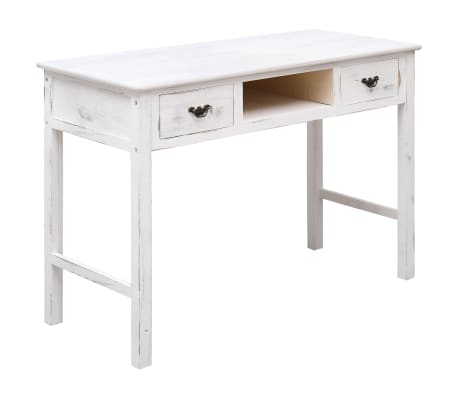 Vidaxl Console Table Antique White 43 3 X17 7 X29 9 Wood Vidaxl Com