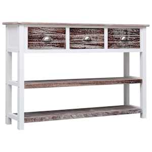 Příborník hnědý s patinou 115 x 30 x 76 cm dřevo - obrázek 3