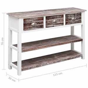 Příborník hnědý s patinou 115 x 30 x 76 cm dřevo - obrázek 8