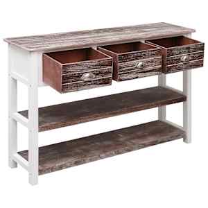 vidaXL Šoninė spintelė, sendinta ruda, 115x30x76cm, mediena