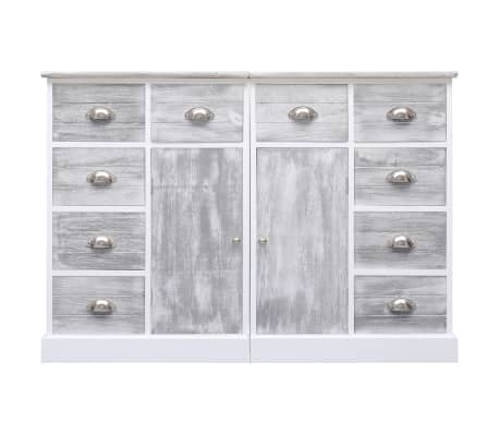 vidaXL Sideboard mit 10 Schubladen Grau 113x30x79 cm Holz