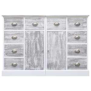 vidaXL Sideboard mit 10 Schubladen Grau 113x30x79 cm Holz