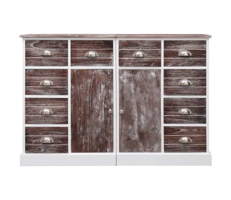 vidaXL Skenkur me&eth; 10 Sk&uacute;ffum Br&uacute;nn 113x30x79 cm Vi&eth;ur